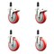 Service Caster 5 Inch 316SS Red Poly Swivel 1-1/4 Inch Expanding Stem Caster Lock Brake, 2PK SS316TTLEX20S514-PPUB-RED-2-S-2-114 - alternate 1